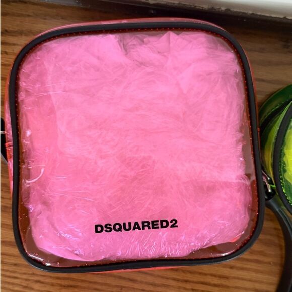 Dsquared2 authentic large PVC leather tote with multi color PVC zip pouches. - Picture 11 of 16